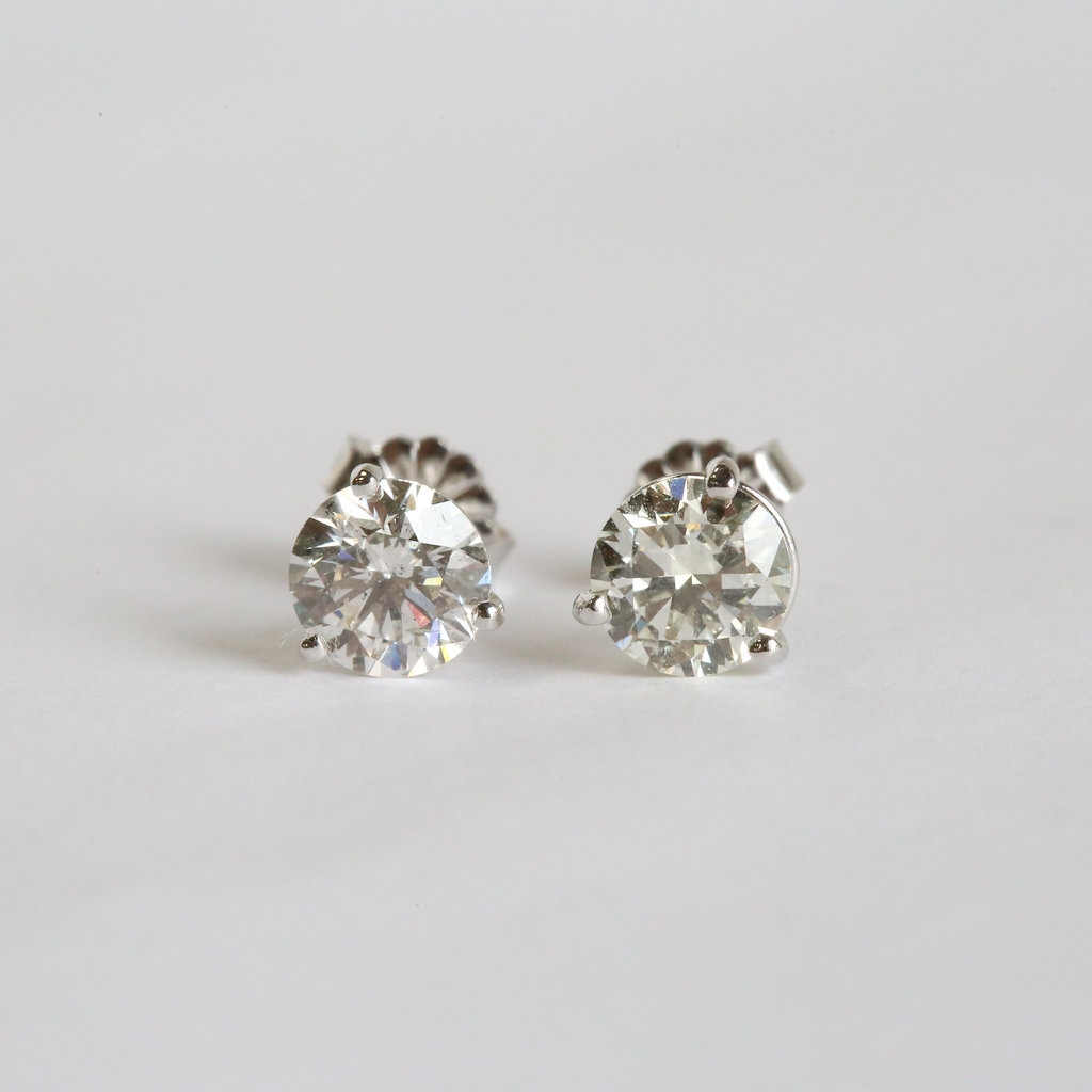 10K Gold Diamond Earrings Diamond=1/2 Carat F-SI2 9X9 MM Screw Backs | eBay