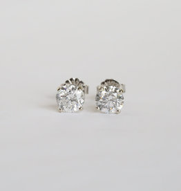 American Jewelry 14K White Gold G-H/SI3 Martini Diamond Stud Earrings