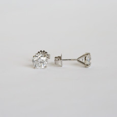 American Jewelry 14K White Gold 2ctw G-H/SI3 Martini Diamond Stud Earrings