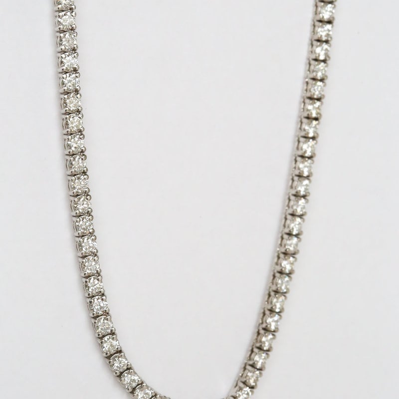American Jewelry 14K White Gold 20ctw Diamond Tennis Necklace (22")