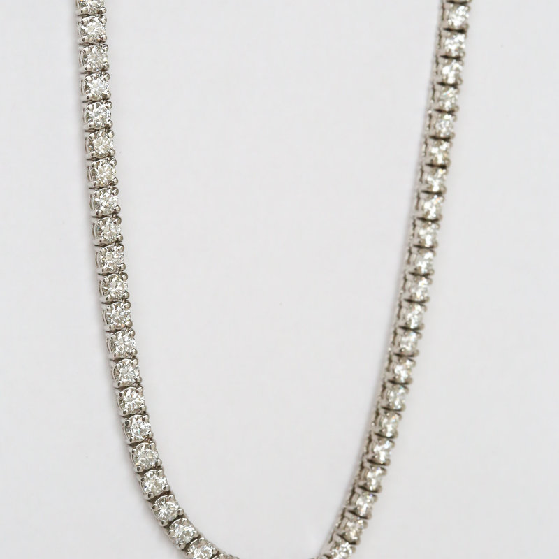 American Jewelry 14K White Gold 20ctw Round Brilliant Diamond Tennis Necklace