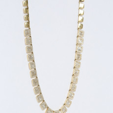 American Jewelry 14K Yellow Gold 3.50ctw F/SI1 Diamond Baguette Tennis Necklace (16-18")