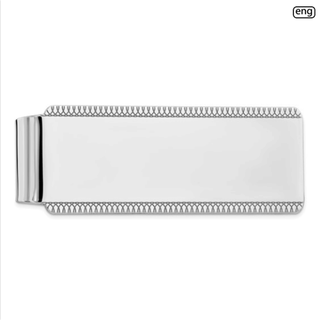American Jewelry Sterling Silver Rhodium-plated Satin Front Satin Back Money Clip