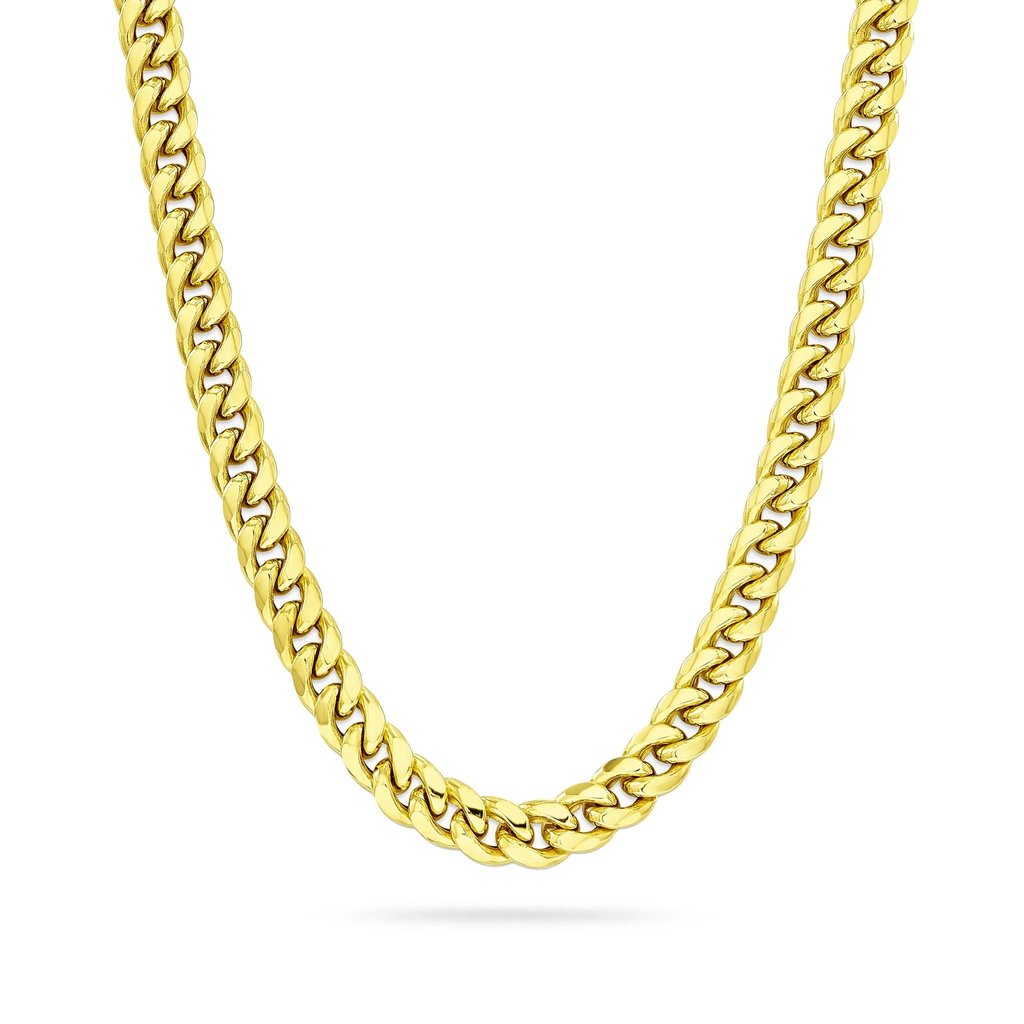 American Jewelry 10k Yellow Gold 20" 4.5mm Hollow Cuban Link Chain