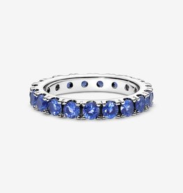 Pandora PANDORA Ring, Sparkling Row Eternity, Blue Crystal - Size 52