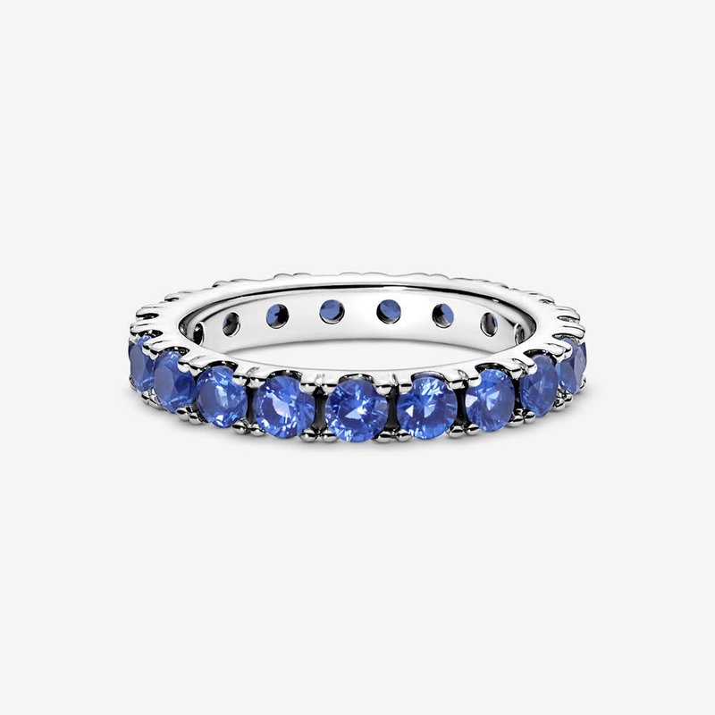 Pandora PANDORA Ring, Sparkling Row Eternity, Blue Crystal - Size 52