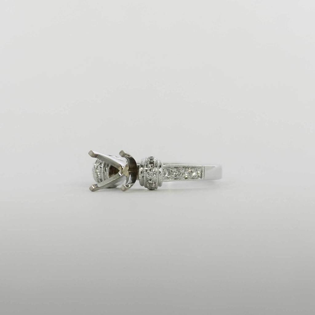 American Jewelry 18k White Gold .20ctw Round Brilliant Diamond Semi Mount Engagement Ring (Size 6.5)