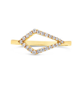 American Jewelry 14k Yellow Gold .15ctw Diamond Geometric Ladies Fashion Ring (Size 6.25)