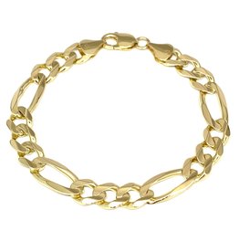 American Jewelry 14k Yellow Gold 8.5" 9.5mm Figaro Link Bracelet