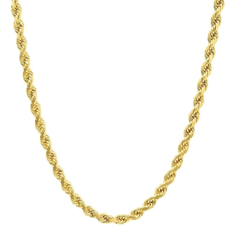 American Jewelry 14k Yellow Gold 22" 4mm Rope Chain