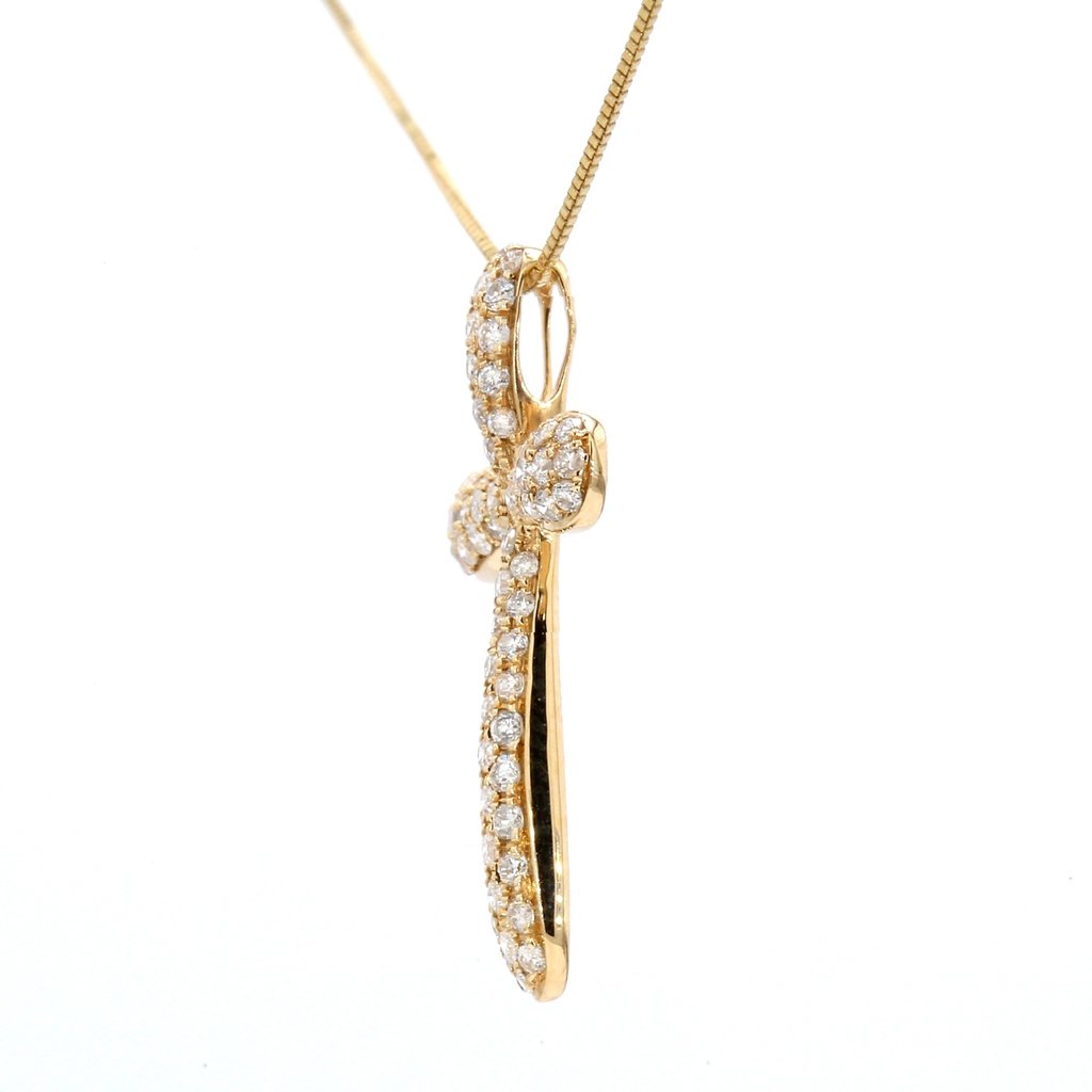 American Jewelry 14k Yellow Gold .51ctw Pave' Diamond Cross Pendant