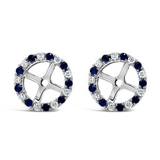 American Jewelry 14k White Gold .19ctw Blue Sapphire & .15ctw Diamond Earring Jackets