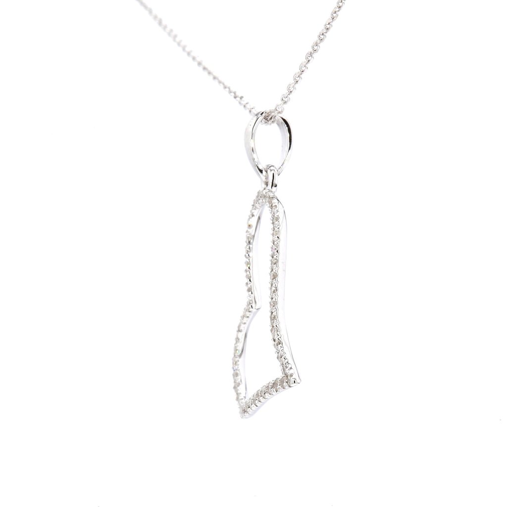 American Jewelry 14k White Gold .20ctw Diamond Heart Pendant