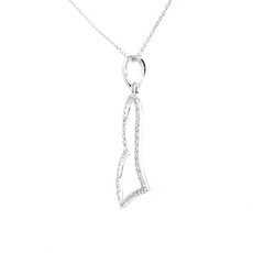 American Jewelry 14k White Gold .20ctw Diamond Heart Pendant