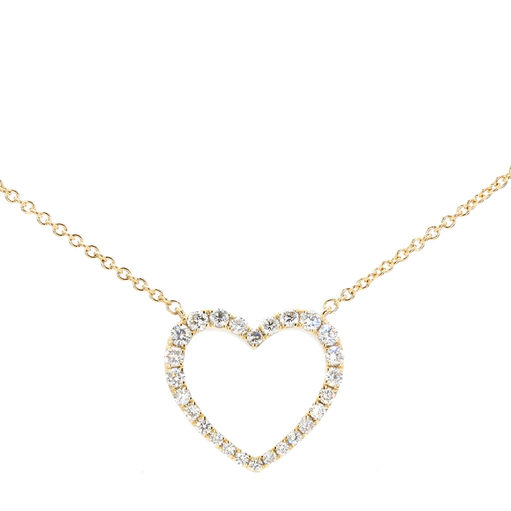 American Jewelry 14k Yellow Gold .28ctw Diamond Heart Pendant