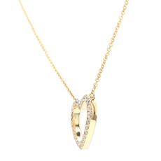 American Jewelry 14k Yellow Gold .28ctw Diamond Heart Pendant