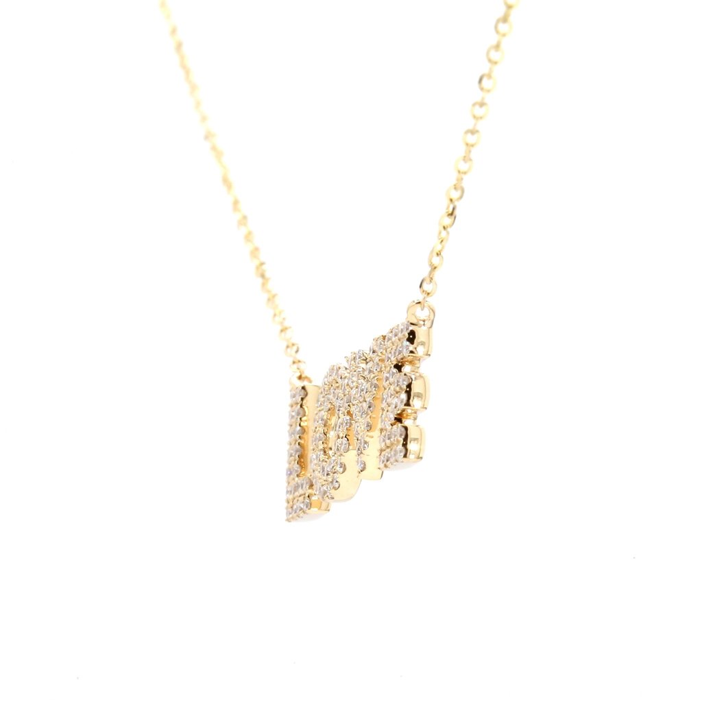 American Jewelry 14k Yellow Gold .38ctw Diamond Love Necklace