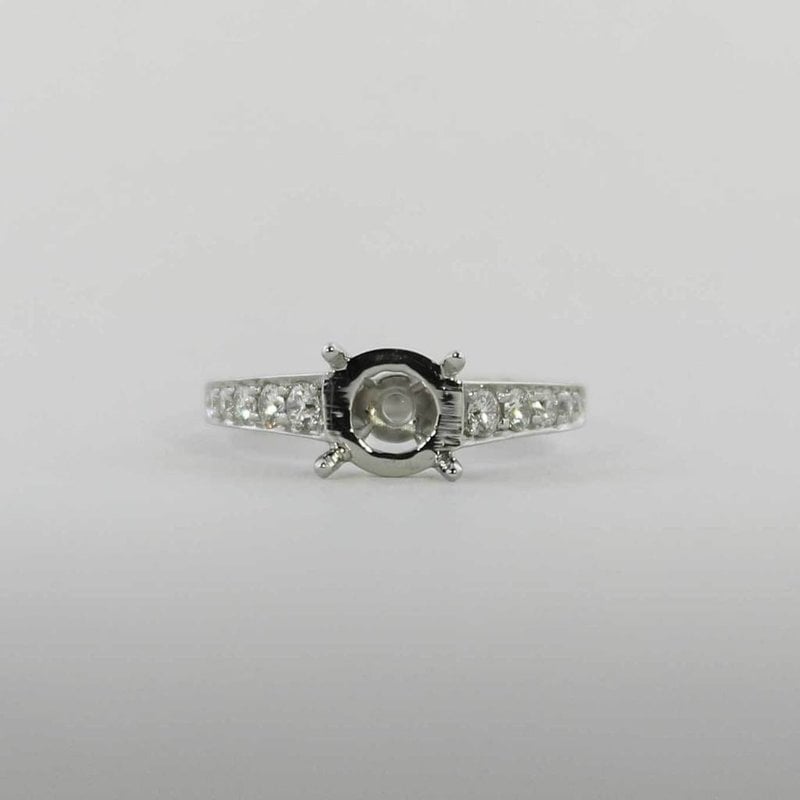 American Jewelry Platinum .35ctw Round Brilliant Diamond Semi Mount Engagement Ring (Size 5)