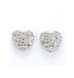 American Jewelry 14k White Gold 2.12ctw Diamond Cluster Heart Earrings