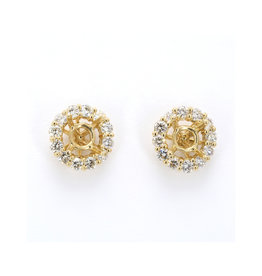 American Jewelry 14k Yellow Gold .75ctw Diamond Halo Earring Jackets