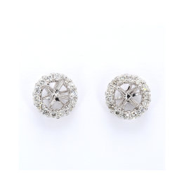 American Jewelry 14k White Gold .52ctw Diamond Halo Earring Jackets