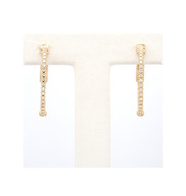 American Jewelry 14k Yellow Gold .45ctw Diamond Inside / Out Hoop Earrings
