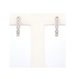 American Jewelry 14k White Gold .20ctw Diamond Infinity Hoop Earrings