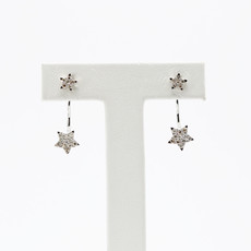 American Jewelry 14k White Gold .36ctw Diamond Star Earrings with Jackets