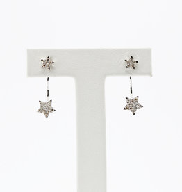 American Jewelry 14k White Gold .36ctw Diamond Star Earrings with Jackets