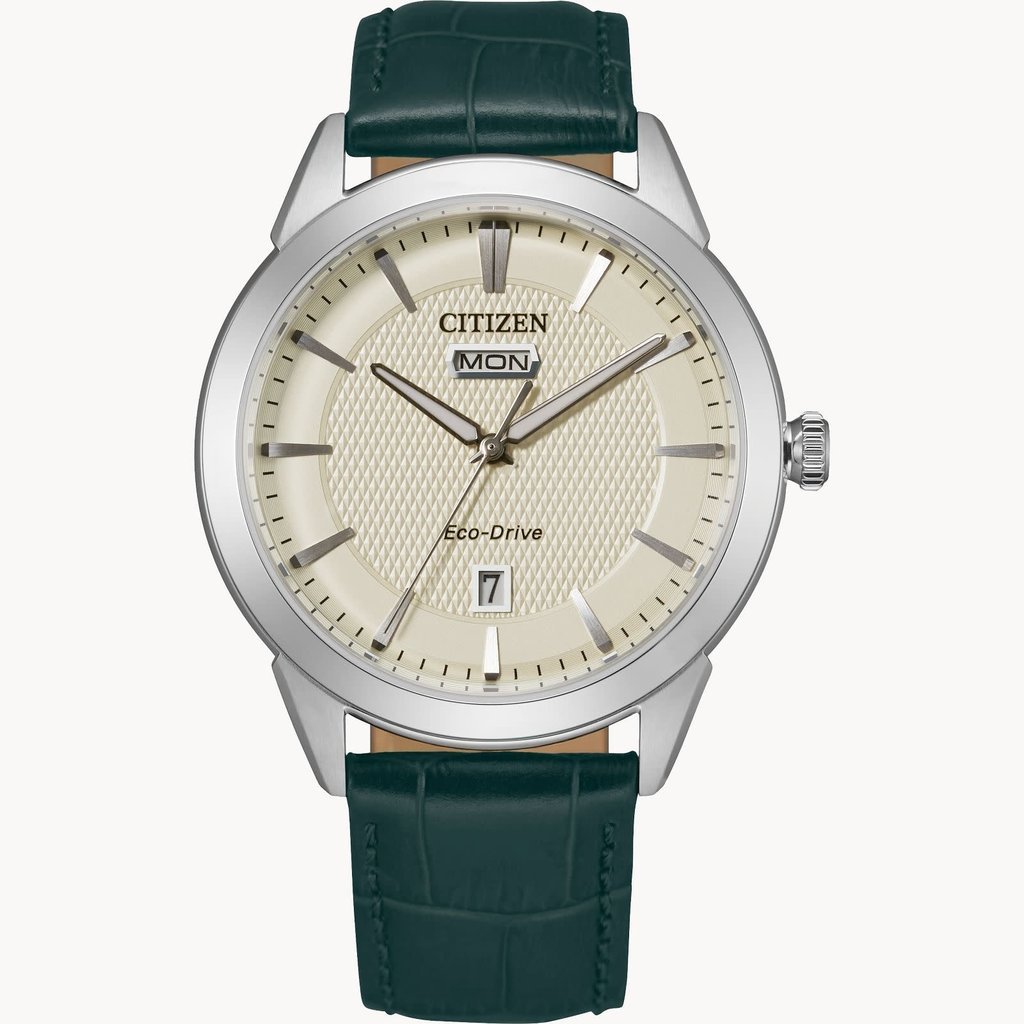 Citizen Citizen Eco-Drive Corso Gents Watch with Green Leather Strap