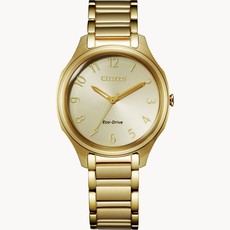 Citizen Citizen Eco-Drive Gold-Tone Ladies Watch with Champagne Dial