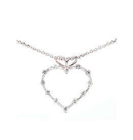American Jewelry 14k White Gold 1/2ctw Diamond Milgrain Heart Pendant