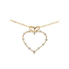 American Jewelry 14k Yellow Gold 1/2ctw Diamond Milgrain Heart Pendant
