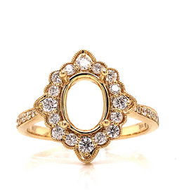 American Jewelry 14k Yellow Gold .26ctw Diamond Oval Halo Semi Mount Engagement Ring (Size 6.5)