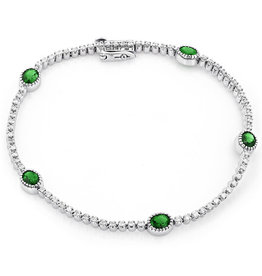 American Jewelry 14k White Gold 1.62ctw Emerald & .75ctw Diamond Ladies Bracelet