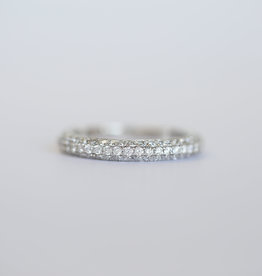 American Jewelry 18K White Gold .91ctw Diamond Pave Stackable Band (Size 6.5)