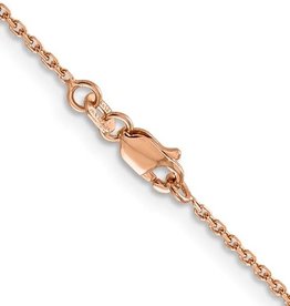 American Jewelry 14k Rose 1.4mm Diamond-Cut Cable Chain (20")
