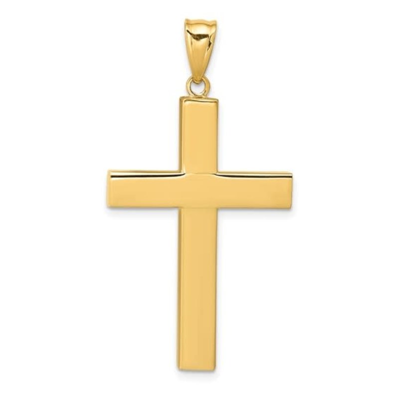 American Jewelry 14k Yellow Gold Hollow Cross Pendant