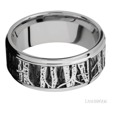 American Jewelry Lashbrook Cobalt Chrome Band with Aspen Pattern (Size 9)