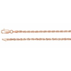 American Jewelry 14k Rose Gold 18" 2.5mm Diamond-Cut Rope Chain