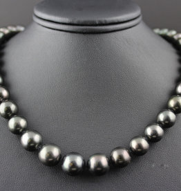 14k White Gold Tahitian Pearl 8.1-11.5mm Necklace 18"