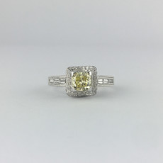 American Jewelry 14k White Gold .92ct Natural Yellow 1.67ctw Diamond Engagement Ring