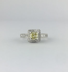 American Jewelry 14k White Gold .92ct Natural Yellow 1.67ctw Diamond Engagement Ring
