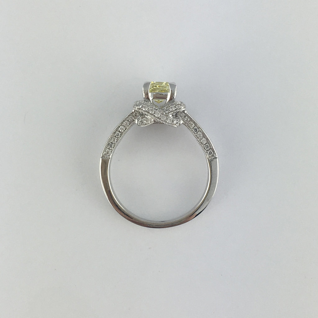 American Jewelry 14k White Gold .92ct Natural Yellow 1.67ctw Diamond Engagement Ring