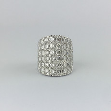 American Jewelry 14k White Gold 5.48ctw Diamond Cigar Band Ring