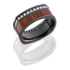 Lashbrook Lashbrook Zirconium/Cocobolo 1.08ctw Dia (ZHW9.5FSQ14.5) Mens Ring