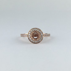 American Jewelry 14k Rose Gold .32ctw Diamond Halo Semi Mount Engagement Ring