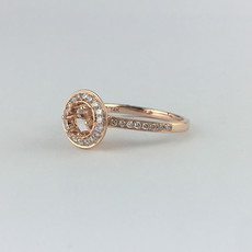 American Jewelry 14k Rose Gold .32ctw Diamond Halo Semi Mount Engagement Ring