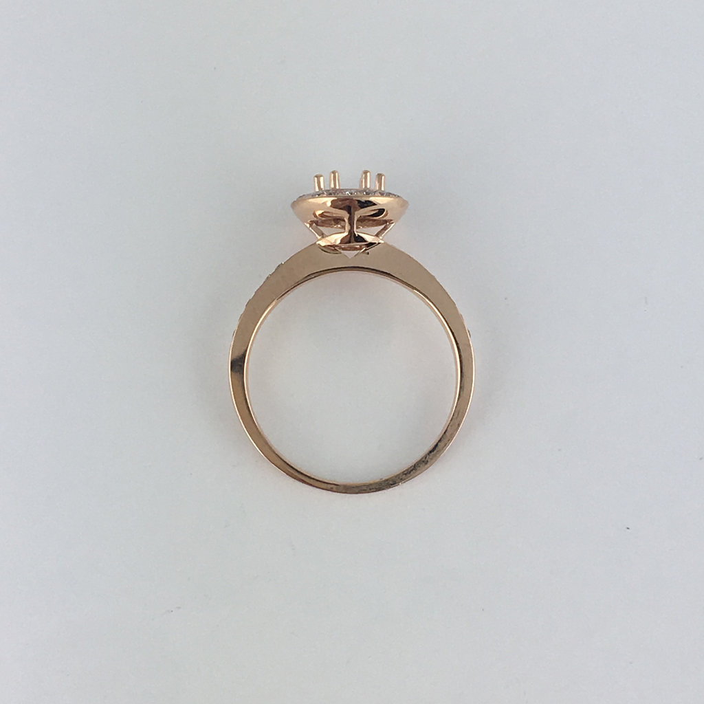 American Jewelry 14k Rose Gold .32ctw Diamond Halo Semi Mount Engagement Ring