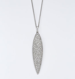 American Jewelry 14k White Gold 4.80ctw Round Brilliant Diamond Pave' Dagger Pendant